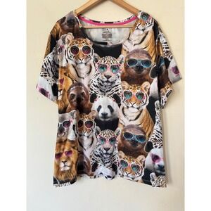 Secret Treasures Animals in Sunglasses Sleep Shirt Women 3X Plus Novelty Tee